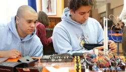 Osijek, 18. 02. 2025., Strojarska &scaron;kola, natjecanje - robotika, roboti, robot, Robotika WSC2025, Tehička &scaron;kola BjelovarSNIMIO BRUNO JOBST