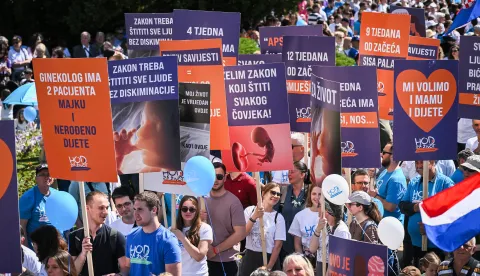 09.05.2026., Zagreb - Manifestacija Hod za zivot ove godine odrzava se pod geslom "Prvi korak je zakon! Zivot je dar, zastitimo ga pravednim zakonom!". Photo: Marko Lukunic/PIXSELL