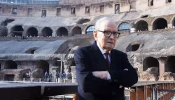 epa08530076 (FILE) - Italian composer and Academy Award winner Ennio Morricone receives the 'Presidio Culturale Italiano' award at the Coliseum in Rome, Italy, 06 June 2019 (reissued 06 July 2020). Italian composer Ennio Morricone died on 06 July 2020 at the age of 91. EPA/CLAUDIO PERI *** Local Caption *** 55254697