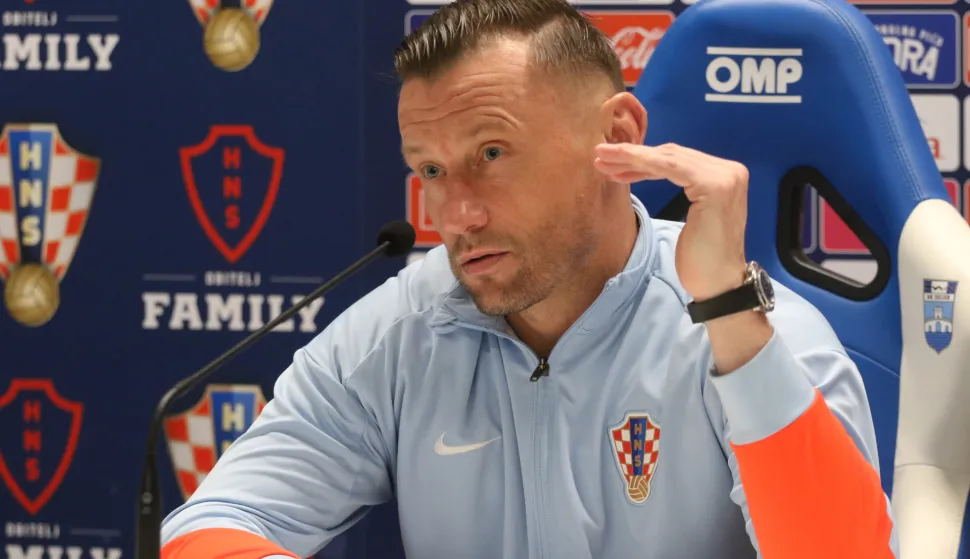 Osijek, 30. 03. 2026, Opus Arena. Press konferencija mlade Hrvatske reprezentacije, U-21, uoči utakmice s Turskom u Osijeku. Kvalifikacije za Europsko prvenstvo. Izbornik Ivica Olić.snimio GOJKO MITIĆ