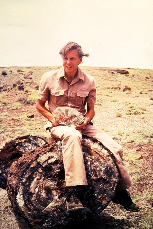 Picture Shows: David Attenborough during filming for the 1979 Life on Earth series.