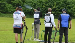 Osijek, 16. 05 2026, Streljana Pampas, EPSO. Europsko juniorsko prvenstvo 25/50 m i U 18 EP u gađanju letećih meta..snimio GOJKO MITIĆ
