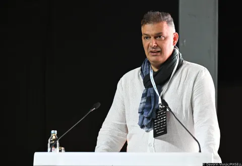 02.10.2024., Zagreb - Konferencija Poslovnog dnevnika "Smart Industry 2024: Pogled u digitalnu buducnost" u Kongresnoj dvorani Zagrebackog velesajma. Case study sesija: Digitalizacija i njezine prednosti za hrvatske tvrtke. Tko je hakirao buducnost? Vjestine koje trebaju novi strucnjaci za kibernetiku. Zlatan Moric, voditelj Studija kiberneticke sigurnosti, Sveuciliste Algebra Photo: Davorin Visnjic/PIXSELL