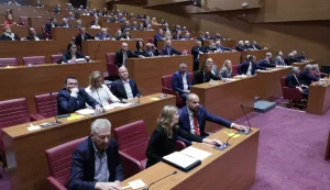 Zagreb,15.05.2026 - Saborski zastupnici glasali su za predsjednicu Vrhovnog suda i za ustavne suce.Na slici Ranko Ostojić,Sabina Glasovac i Sini&scaron;a Hajda&scaron; Dončić.Foto HINA/Tomislav Pavlek/tp