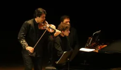 Osijek, 19. 05. 2026, Dvorana Franjo Krežma, Kulturni centar Osijek, Ciklus mladih glazbenika, Matej Mijalić violina i Jan Niković klavir. snimio GOJKO MITIĆ