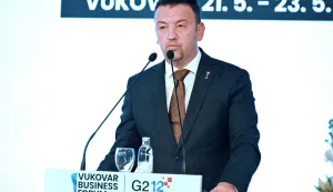 Vukovar, 21.05.2026. - U Gradskom muzeju Vukovar svečano otvorena prva poslovna konferencija u gradu Vukovaru - Vukovar business forum - Meeting G2.12. Na fotografiji Marijan Pavliček.foto HINA/ Gordan PANIĆ/ gp