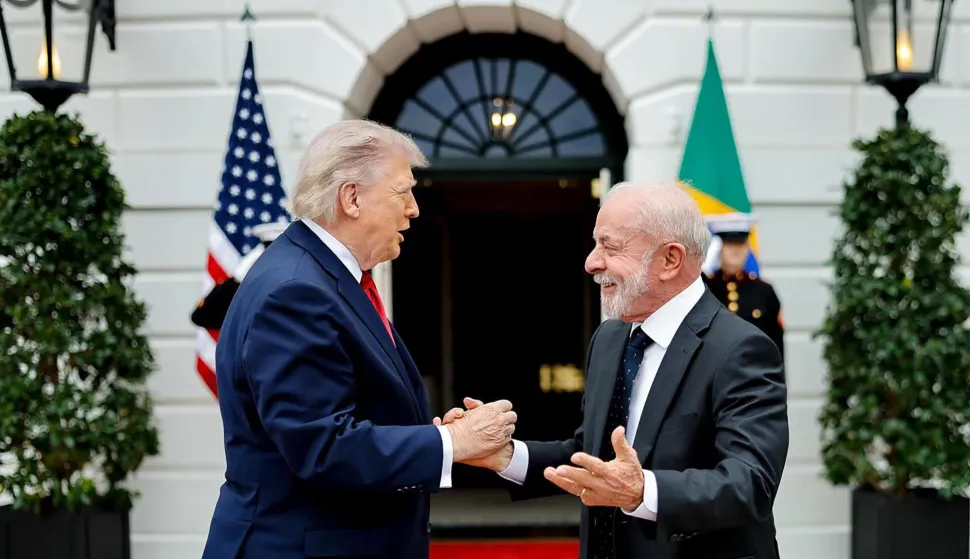 Brazilian President Luiz Inacio Lula da Silva (R) meets with U.S. President Donald Trump (L) at the White House in Washington, DC on Thursday, May 7, 2026. Photo by Brazilian Government/UPI Photo via Newscom Photo: Brazilian Government/NEWSCOM