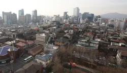epa07288622 An aerial view of a residential district in the posh southern part of Seoul, South Korea, 16 January 2019. Officials estimated that the official value of private homes appraised by the state will increase 20.7 percent this year compared to last year as the government seeks a fairer evaluation of expensive houses that so far have been priced far below the market value. In the case of homes in Gangnam district of southern Seoul, the appraised value is likely to increase 42.8 percent. EPA/YONHAP SOUTH KOREA OUT