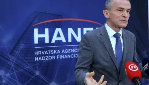 Zagreb.24.11.2025.- Hrvatska agencija za nadzor financijskih usluga (Hanfa) organizirala je konferenciju "DORA i digitalna otpornostizazovi praktične primjene", na kojoj će predstavnici nebankarskog financijskog sektora raspravljati o primjeni Uredbe DORA (Uredba o digitalnoj operativnoj otpornosti), aktualnim kibernetičkim prijetnjama i nadzornim očekivanjima.Na slici Ante Žigman.Foto HINA/Tomislav Pavlek/ tp
