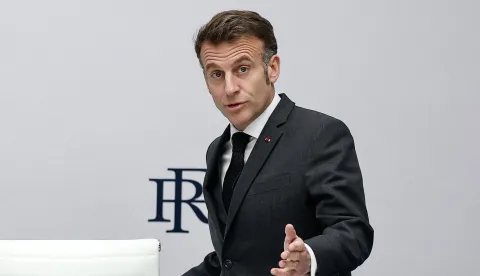 France's President Emmanuel Macron arrives for a national defence council meeting on Middle East war at the Elysee Palace in Paris on March 17, 2026. France is ready to help escort ships through the Strait of Hormuz but only once the situation has become "calmer", said President Emmanuel Macron on March 17, 2026 following US President Donald Trump's demand that allies help secure the waterway effectively shut by Iran in response to US-Israeli strikes. (Photo by Benoit Tessier/POOL/AFP)