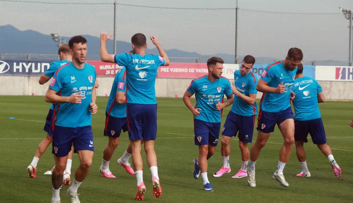 Rijeka,28.05.2026.- Nogometa&scaron;i Hrvatske nogometne reprezentacije koja se priprema na riječkoj Rujevici za Svjetsko nogometno prvenstvo, održala je četvrti trening. foto HINA/ Miljenko KLEPAC/ tm