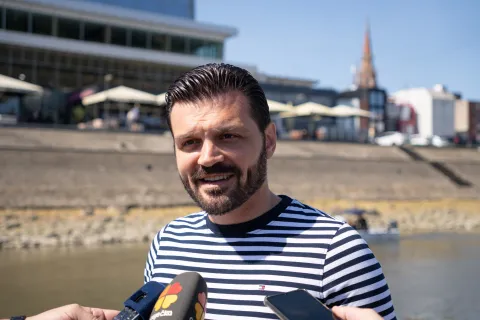 Osijek, 30. 5. 2026., Regata povodom Dana državnostiDragan Vulin; regata; plovidba; brodovi; čamci; Dan državnosti; sudionici