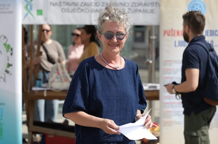 Osijek, 31. 05. 2026., Trg A. Stračevića, Svjetski dan nepu&scaron;enja, nepu&scaron;enje, prestanak pu&scaron;enja, Senka Samardžić - NZJZSNIMIO BRUNO JOBST