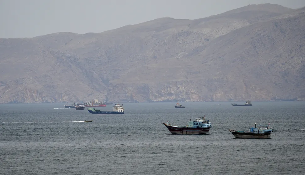 Ships and boats in the Strait of Hormuz, Musandam, Oman, April 22, 2026. REUTERS/Stringer Photo: STRINGER/REUTERS