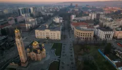 16.01.2022., siri centar grada, Banjaluka (BiH) &ndash; Fotografije Banjaluke iz zraka snimljene dronom. Photo: Dejan Rakita/PIXSELL