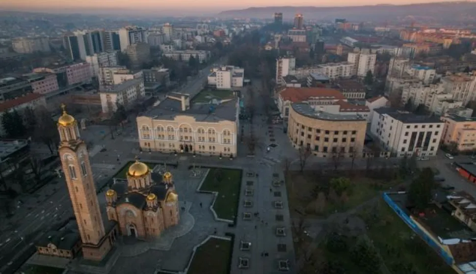 16.01.2022., siri centar grada, Banjaluka (BiH) &ndash; Fotografije Banjaluke iz zraka snimljene dronom. Photo: Dejan Rakita/PIXSELL