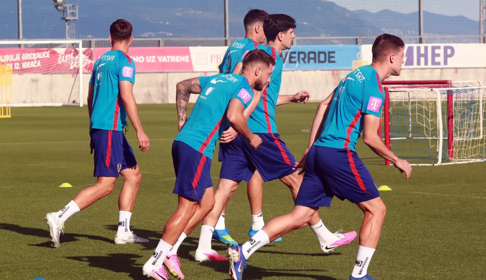 Rijeka, 04.06.2026. - Nogometna reprezentacija odradila je trening na Rujevici uoči početka Svjetskog prvenstva gdje za trinaest dana igraju prvu utakmicu protiv reprezentacije Engleske. foto HINA/ Miljenko KLEPAC/ mk