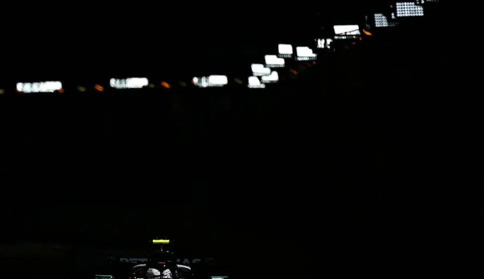 Mercedes' Italian driver Kimi Antonelli takes part in the third practice session at the Monaco street circuit in Monaco, ahead of the Monaco Formula 1 Grand Prix, on June 6, 2026. (Photo by Gabriel BOUYS/AFP)