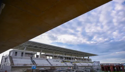 06.06.2026., Velika Gorica - Novi nogometni kamp HNS-a u izgradnji posjetila je Hrvatska nogometna reprezentacija prije odlaska na utakmicu u Varazdin. Photo: Igor &Scaron;oban/PIXSELL