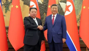 (FILES) This picture taken on September 4, 2025 and released from North Korea's official Korean Central News Agency (KCNA) on September 5, 2025 shows North Korean leader Kim Jong Un (L) shaking hands with Chinese President Xi Jinping in Beijing. China's leader Xi Jinping will visit North Korea next week, Chinese state media said on June 5, 2026. (Photo by KCNA VIA KNS/AFP)/South Korea OUT/---EDITORS NOTE--- RESTRICTED TO EDITORIAL USE - MANDATORY CREDIT "AFP PHOTO/KCNA VIA KNS" - NO MARKETING NO ADVERTISING CAMPAIGNS - DISTRIBUTED AS A SERVICE TO CLIENTS/THIS PICTURE WAS MADE AVAILABLE BY A THIRD PARTY. AFP CAN NOT INDEPENDENTLY VERIFY THE AUTHENTICITY, LOCATION, DATE AND CONTENT OF THIS IMAGE ---/