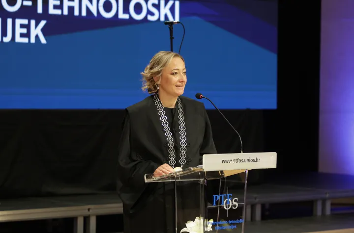 Osijek, 12. 06. 2026., Koncertna dvorana Franjo Krežma, 55. obljetnica PTFOS, svečanost, PTFOS, Stela Jokić - dekanica PTFOS SNIMIO BRUNO JOBST