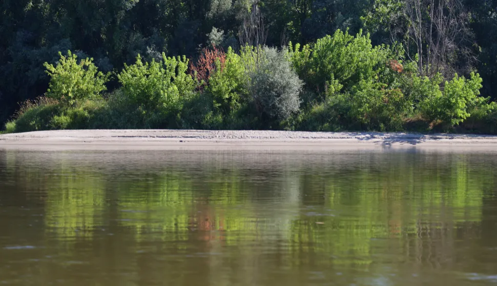 Osijek, 19. 07. 2025., rijeka Drava, Drava, vožnja čamcem, čamac, ljeto, priroda, sprudSNIMIO BRUNO JOBST