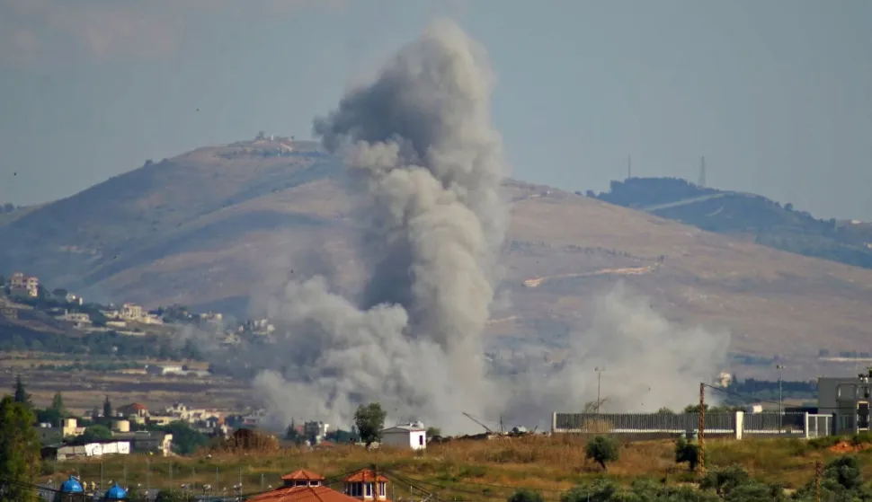 Smoke rises from the site of an Israeli airstrike that targeted the southern Lebanese village of Kfar Tibnit on June 13, 2026. Lebanon reported Israeli strikes on the country's south on June 13 as the Israeli army issued evacuation warnings for more than 20 locations including the city of Nabatieh ahead of raids there. (Photo by Abbas FAKIH/AFP)