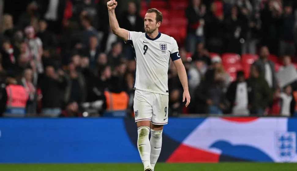 (FILES) England's striker #09 Harry Kane celebrates on the pitch after the 2026 World Cup Group K qualifier football match between England and Albania, at Wembley stadium in London, on March 21, 2025. Panama heads to its second World Cup aiming to defy expectations and advance from the group stage, with a squad lacking big stars and facing Harry Kane?s England, Luka Modric?s Croatia and Ghana (Photo by Glyn KIRK/AFP)/NOT FOR MARKETING OR ADVERTISING USE/RESTRICTED TO EDITORIAL USE