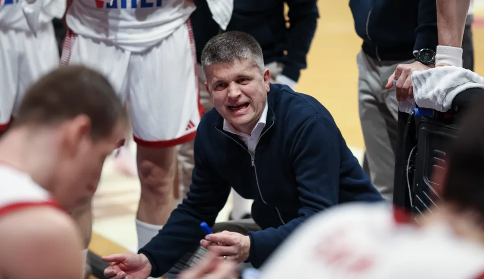 Zagreb, 27.02.2026 - Utakmica kvalifikacja za Svjetsko ko&scaron;arka&scaron;ko prenstvo, Hrvatska - Njemačka. Na slici izbornik Hrvatske ko&scaron;arka&scaron;ke reprezentacije Tomislav Mijatović.foto HINA/ Damir SENČAR/ ds