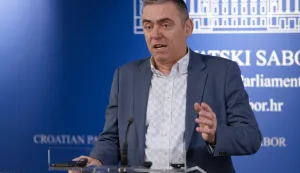 Zagreb, 15.01.2026. - Klub zastupnika Domovinskog pokreta održao je konferenciju za medije na temu "Unutarnje političke aktualnosti".Na fotografiji Stipo Mlinarić.foto HINA/ Edvard &Scaron;U&Scaron;AK