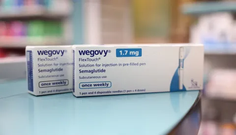 FILE PHOTO: Boxes of Wegovy made by Novo Nordisk are seen at a pharmacy in London, Britain March 8, 2024. REUTERS/Hollie Adams/File Photo Photo: Hollie Adams/REUTERS