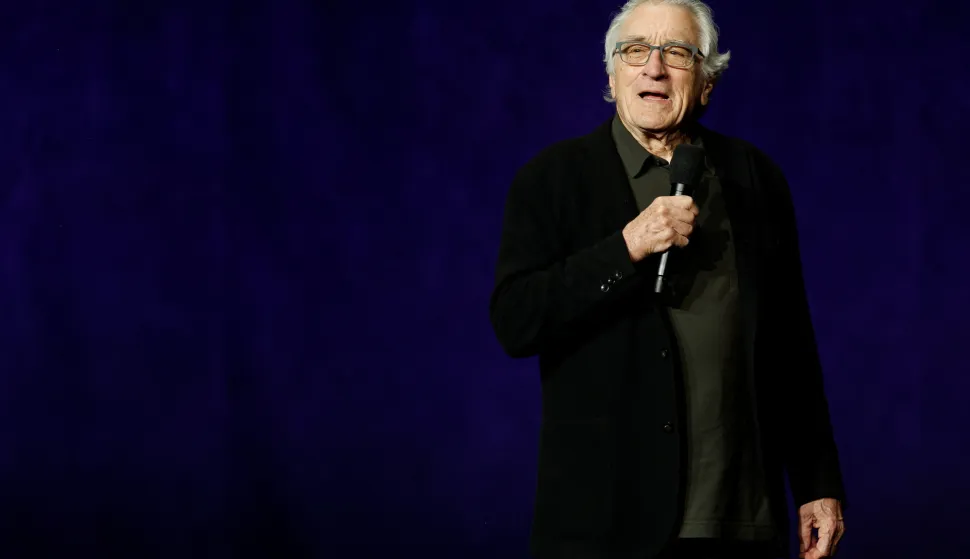 Robert De Niro, cast member of the upcoming film "Focker In-Law," speaks during the Universal Pictures and Focus Features presentation at CinemaCon, the official convention of Cinema United, in Las Vegas, Nevada, U.S., April 15, 2026. REUTERS/Caroline Brehman Photo: Caroline Brehman/REUTERS