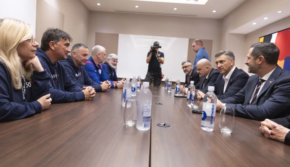 Toronto, 23.06.2026 -Predsjednik vlade RH Andrej Plenković u posjeti hrvatskoj nogometnoj reprezentaciji uoći 2. utakmice s Panamom. foto HINA/ Daniel KASAP/ dk