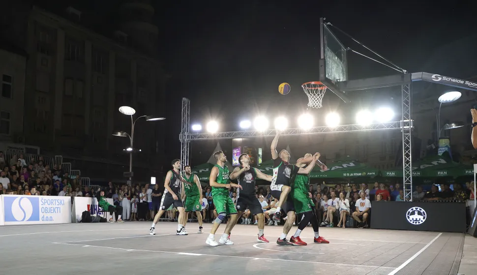 Osijek, 28. 06. 2025., Trg A. Starčevića, 3X3, basket, OLJN, OLJN lipanj, OLJN; lipanj, 2025, finaleSNIMIO BRUNO JOBST