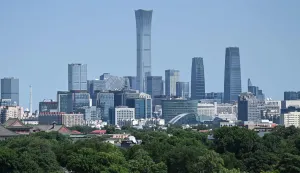 A general view shows the city's skyline over the central business district in Beijing on June 5, 2026. (Photo by Jade GAO/AFP)