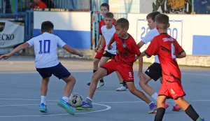 Osijek, 19. 06. 2026, Igrali&scaron;te na Olimpiji, Tri kornera penal, turnir, mali nogomet, POC C Noćne ptice - SIM Osijek.snimio GOJKO MITIĆ