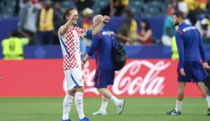 Philadelphia, 28.06.2026 - Utakmica trećeg kola skupine L Svjetskog nogometnog prvenstva Hrvatska - Gana na Lincoln Financial Field stadionu u Philadelphiji. Na slici Luka Modrić slavi pobjedu.foto HINA/ Daniel KASAP/ ds