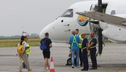Osijek, 21. 08. 2025, Klisa, Zračna luka Osijek, ZLO. Radovi na obnovi Zračne luke se odvijaju zajedno s prmoetom i letovima iz Osijeka...snmio GOJKO MITIĆ