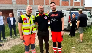 Obilazak zgrade Hitne u izgradnji u Županji, srpanj 2026.foto: VSŽ