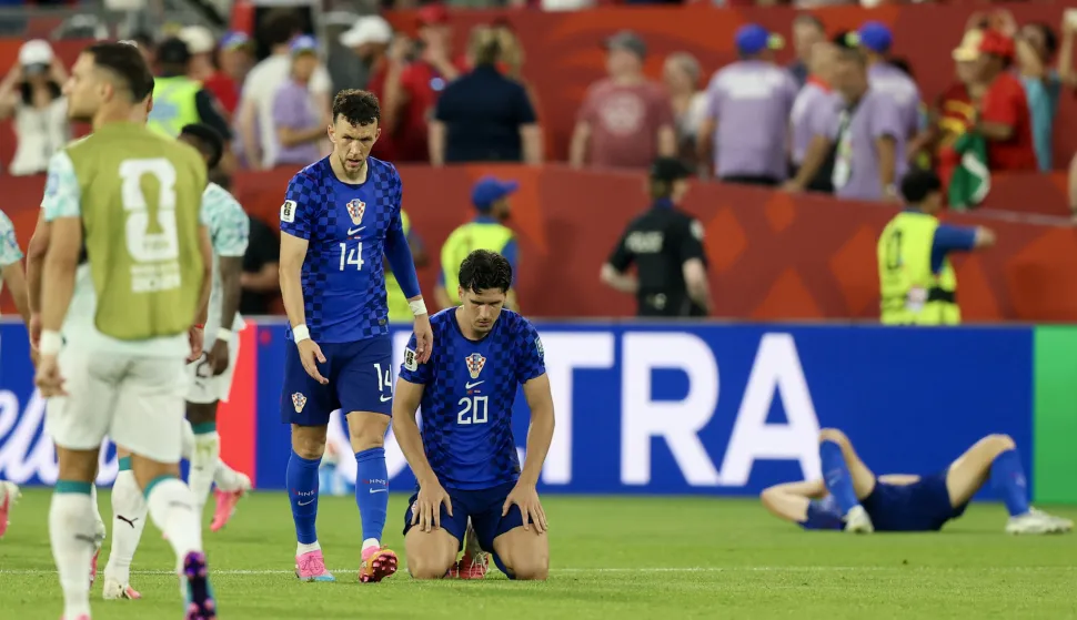 Torongo, 03.07.2026 - Utakmica 1/16 finala Svjetskog nogometnog prvenstva Portugal - Hrvatska u Torontu. Na slici Igor Matanović, Ivan Peri&scaron;ić.foto HINA/ Daniel KASAP/ ds