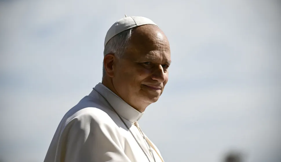 (FILES) Pope Leo XIV arrives for the weekly general audience at St Peter's Square in The Vatican on June 24, 2026. The Vatican on July 2, 2026 excommunicated six bishops from the ultraconservative Society of St Pius X and said any lay believers who "formally adhere" to the group would suffer the same fate. The Vatican decree comes a day after the traditionalist breakaway group consecrated four new bishops, defying a plea from Pope Leo XIV not to do so. (Photo by Filippo MONTEFORTE/AFP)