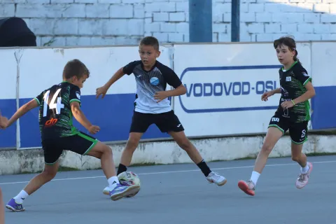 Osijek, 03. 07.. 2026, Igrali&scaron;te na Zelenom polju, Olimpija, mali nogomet, Tri kornera penal, turnir, LIM FIN Alpha servis - LIO Tigrići.snimio GOJKO MITIĆ