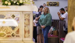 Split, 04.06.2026. - Splitsko-makarski nadbiskup Zdenko Križić predvodio misno slavlje na svetkovinu Tijelova u katedrali sv. Dujma u Splitu. Na fotografiji Željana Zovko.foto HINA/ Miroslav Lelas/ lm
