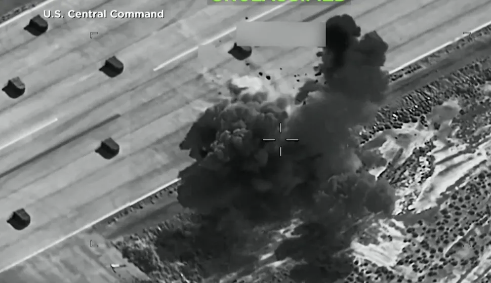 This screen grab taken from video footage shared by the US Military Central Command on social media platform X and made available via AFPTV on July 9, 2026 shows a fresh round of strikes against Iran. Iran's foreign ministry denounced US strikes against the country on July 9, which it said targeted civilian infrastructure including railway bridges, as a "gross war crime". (Photo by AFPTV/AFP)/- Israel OUT/Israel OUT/NO Access Israel Media/Persian Language TV Stations Outside Iran/Strictly No Access BBC Persian/VOA Persian/Manoto TV/Iran International// Radio Farda --/Attention editors: AFP covers the war in the Middle East through its extensive regional network, including bureaus in Tehran, Jerusalem, and several neighboring countries. Since the start of the conflict, journalists have been working under increasingly restrictive conditions. Authorities in several countries have limited reporters' movements, photo and live video coverage from sensitive locations. Some governments and armed groups have banned images of missile or drone strikes and other security-related sites. RESTRICTED TO EDITORIAL USE - MANDATORY CREDIT "AFP PHOTO/US Military Central Command via AFPTV" - HANDOUT - NO MARKETING NO ADVERTISING CAMPAIGNS - DISTRIBUTED AS A SERVICE TO CLIENTS/