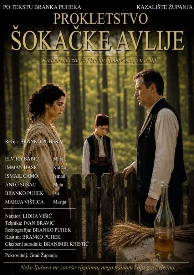Plakat predstave "prokletstvo &scaron;okačke avlije"
