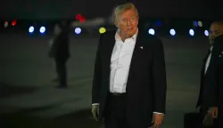 US President Donald Trump walks toward his motorcade after he arrived at Joint Base Andrews, Maryland on July 9, 2026. Trump is returning from the NATO Summit in Turkey. (Photo by SAUL LOEB/AFP)