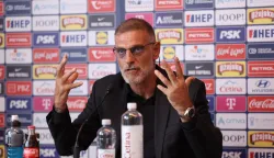 Zagreb, 13.07.2026 - Tiskovna konferencija hrvatske nogometne reprezentacije na kojoj je Slaven Bilić predstavljen za novog izbornika. Na slici Slaven Bilić.foto HINA/ Damir SENČAR/ ds