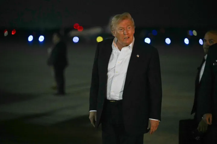 US President Donald Trump walks toward his motorcade after he arrived at Joint Base Andrews, Maryland on July 9, 2026. Trump is returning from the NATO Summit in Turkey. (Photo by SAUL LOEB/AFP)