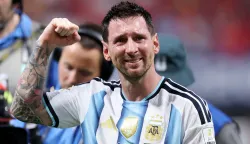 ATLANTA, GEORGIA - JULY 07: Lionel Messi #10 of Argentina celebrates after the 3-2 victory during the FIFA World Cup 2026 Round of 16 match between Argentina and Egypt at Atlanta Stadium on July 07, 2026 in Atlanta, Georgia. Justin Setterfield/Getty Images/AFP (Photo by Justin Setterfield/GETTY IMAGES NORTH AMERICA/Getty Images via AFP)