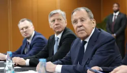 This handout picture taken and released on July 23, 2026 by the Russian Foreign Ministry, shows Russia's Foreign Minister Sergey Lavrov attending a meeting with US' Secretary of State on the sidelines of the Association of Southeast Asian Nations (ASEAN) Foreign Ministers Meeting in Pasay, Metro Manila. Russia warned the United States on July 23, 2026 against making "unacceptable" arms deliveries to Ukraine, the Russian foreign ministry said in a statement. Russia's Foreign Minister "stressed that it was unacceptable to continue supplying weapons to the Kyiv regime" in a meeting with his US counterpart Marco Rubio in Manila, it said. (Photo by Handout/RUSSIAN FOREIGN MINISTRY/HANDOUT/AFP)/RESTRICTED TO EDITORIAL USE - MANDATORY CREDIT "AFP PHOTO/Russian Foreign Ministry " - HANDOUT - NO MARKETING NO ADVERTISING CAMPAIGNS - DISTRIBUTED AS A SERVICE TO CLIENTS